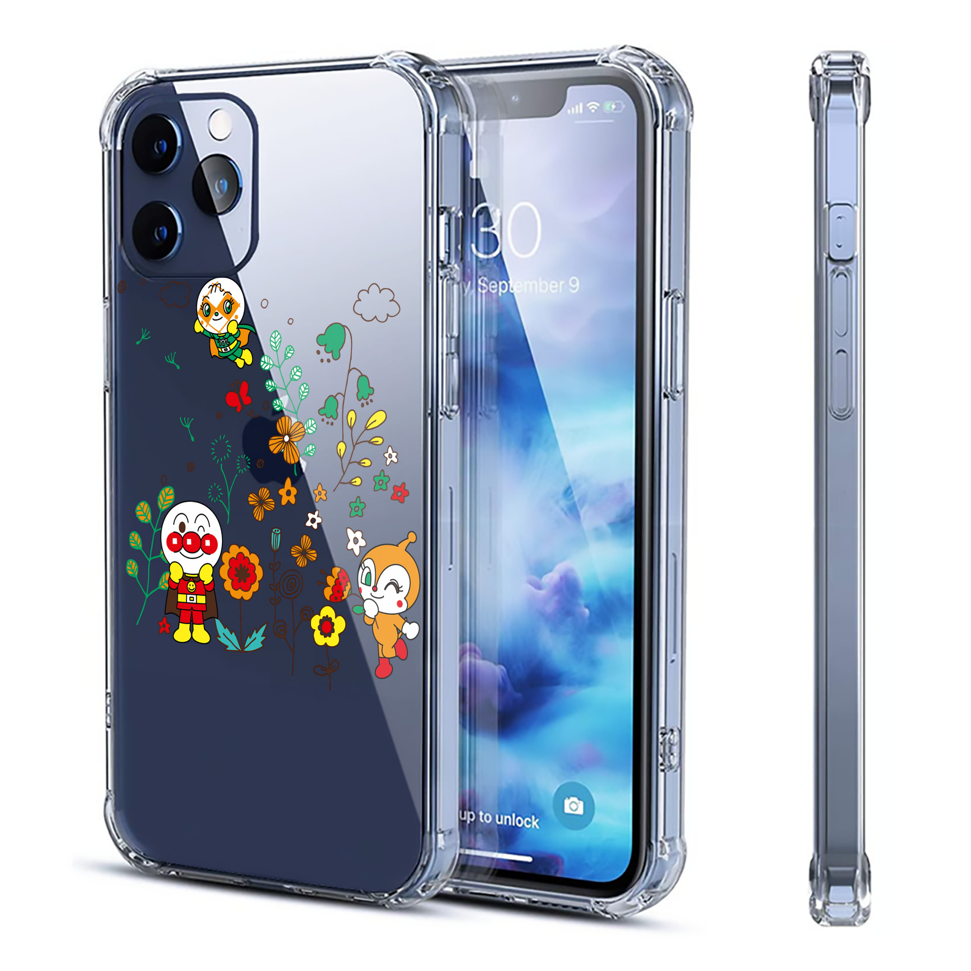 （画像用） アンパンマン Anpanman 【iPhone 12シリーズ対応】透明スマホケース（クリアソフトケース）